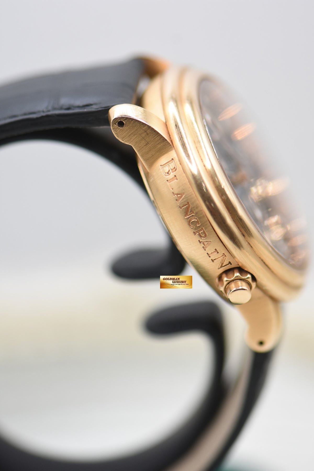 BLANCPAIN LEMAN REVEIL ALARM 40mm ROSE GOLD IN STRAP AUTOMATIC 2841-36B30-64B (MINT)