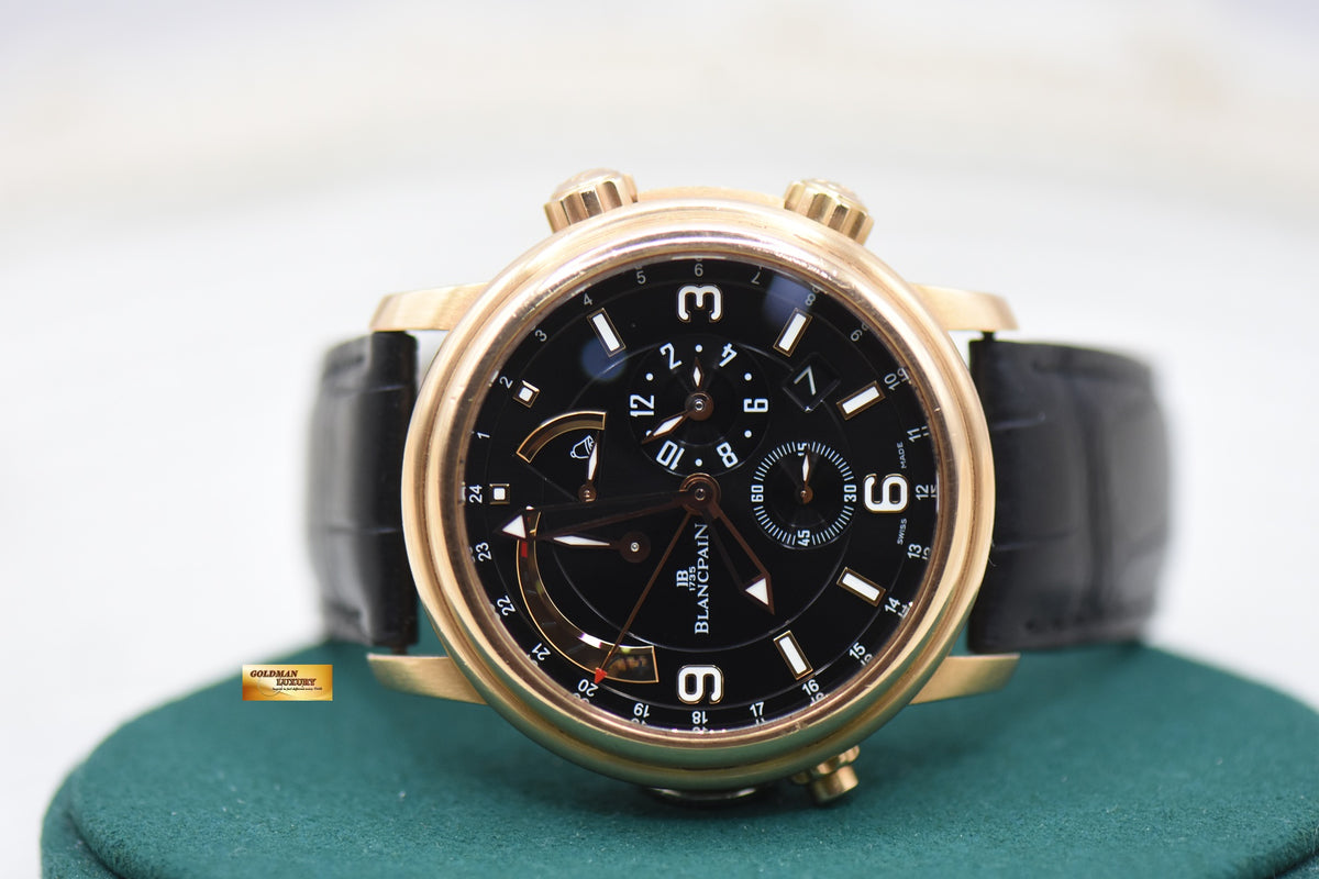 BLANCPAIN LEMAN REVEIL ALARM 40mm ROSE GOLD IN STRAP AUTOMATIC 2841-36B30-64B (MINT)