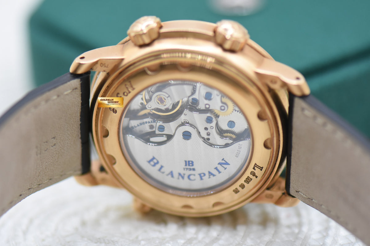 BLANCPAIN LEMAN REVEIL ALARM 40mm ROSE GOLD IN STRAP AUTOMATIC 2841-36B30-64B (MINT)