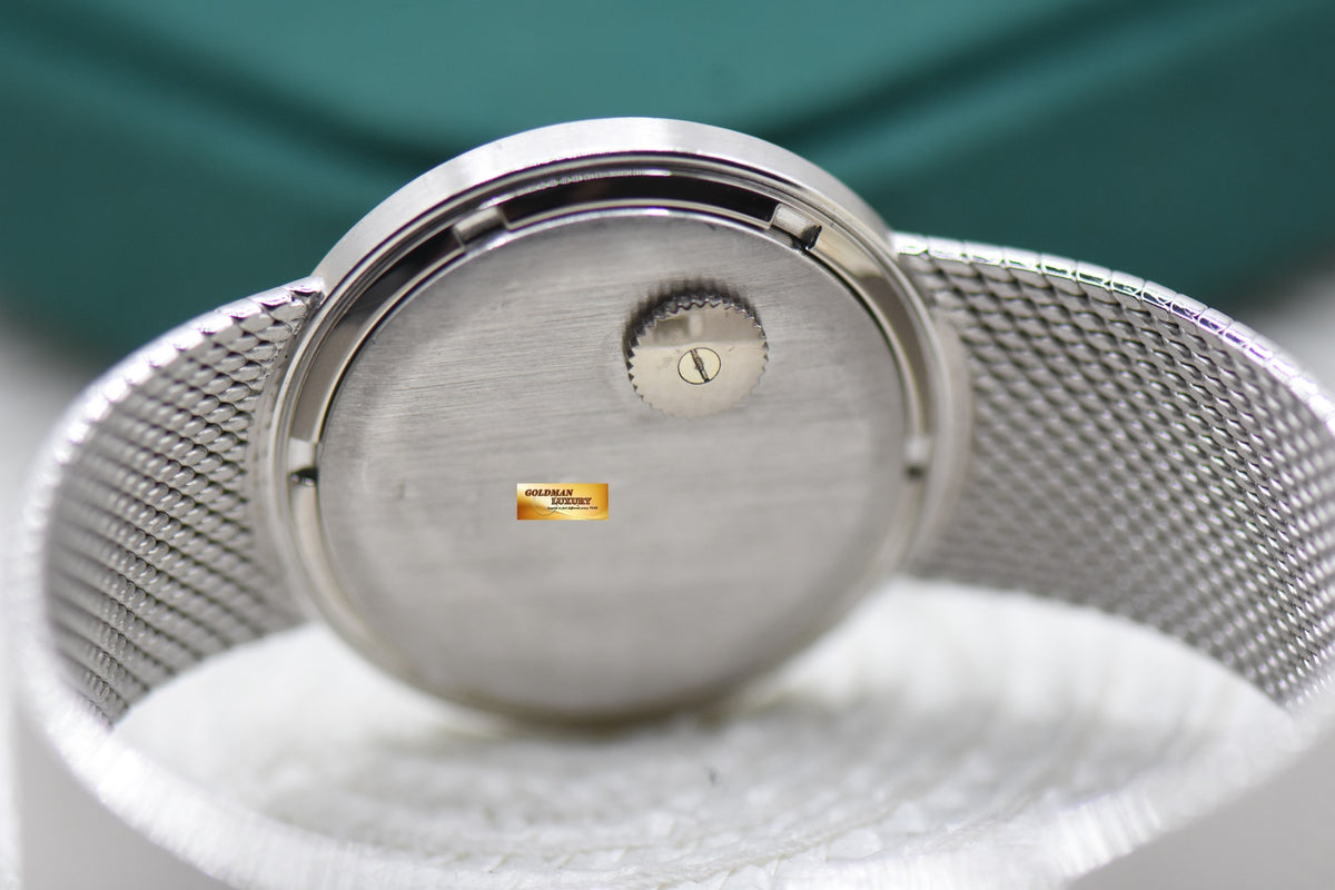 PATEK PHILIPPE CALATRAVA 35mm WHITE GOLD IN BASKETWEAVE BRACELET TEXTURED “CLOUS De PARIS DIAL (UNPOLISHED-RARE)
