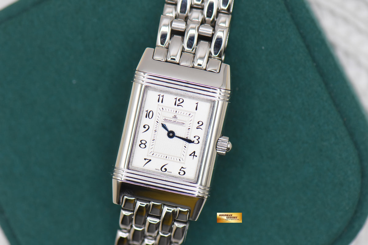 [SOLD] JLC REVERSO DUETTO DIAMONDS LADIES SMALL STEEL IN BRACELET MANUAL Q2668110 (MINT)