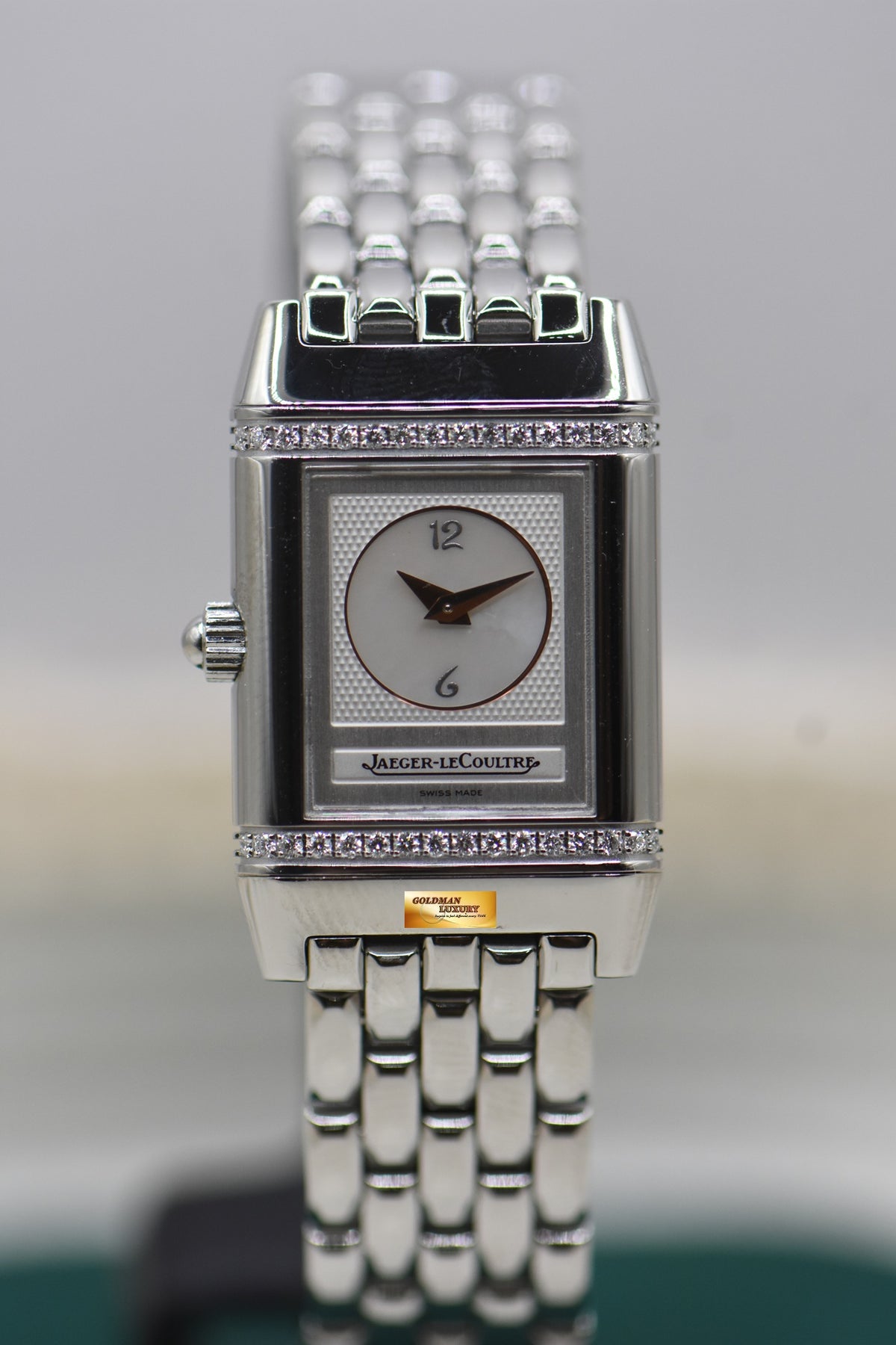 [SOLD] JLC REVERSO DUETTO DIAMONDS LADIES SMALL STEEL IN BRACELET MANUAL Q2668110 (MINT)