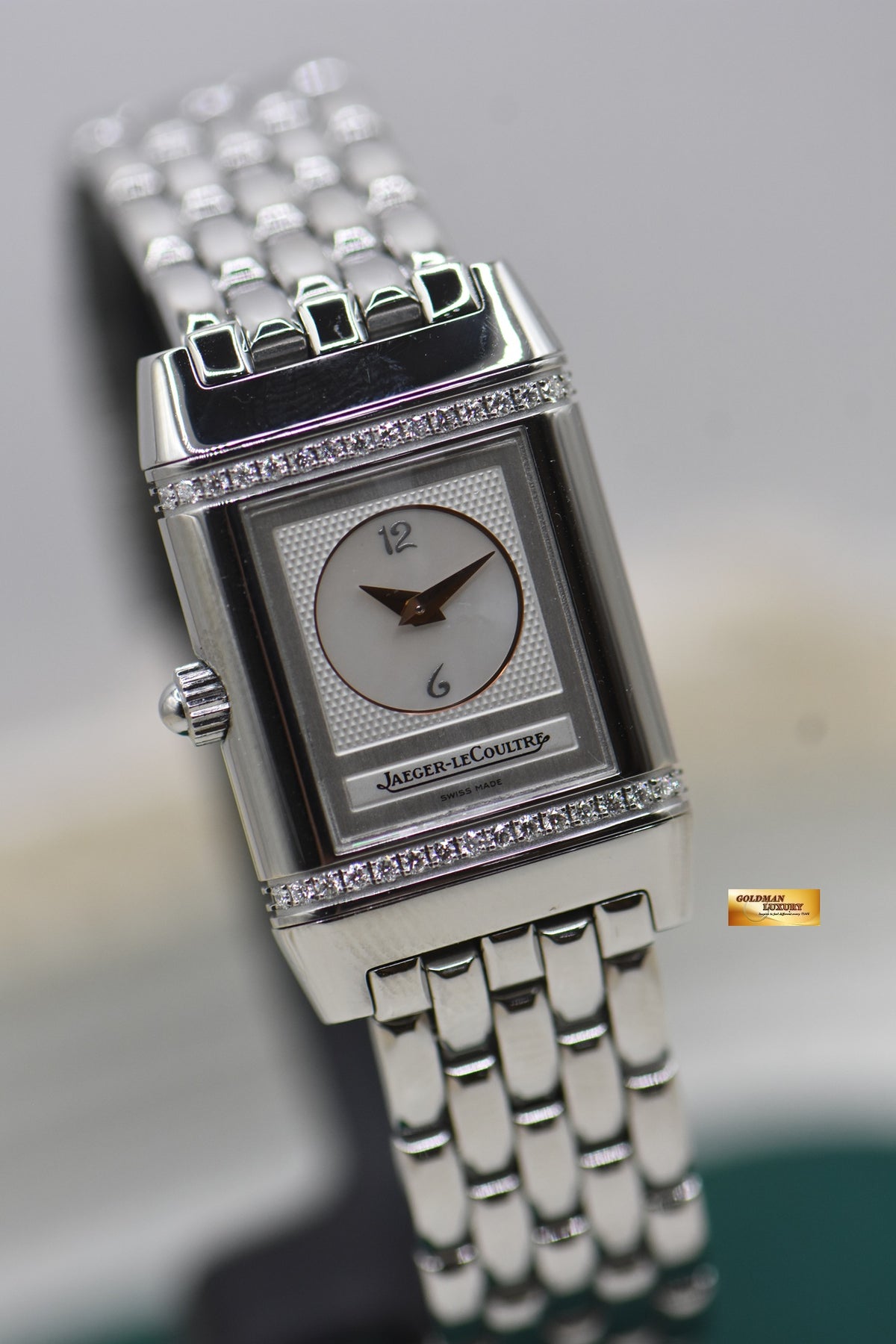 [SOLD] JLC REVERSO DUETTO DIAMONDS LADIES SMALL STEEL IN BRACELET MANUAL Q2668110 (MINT)