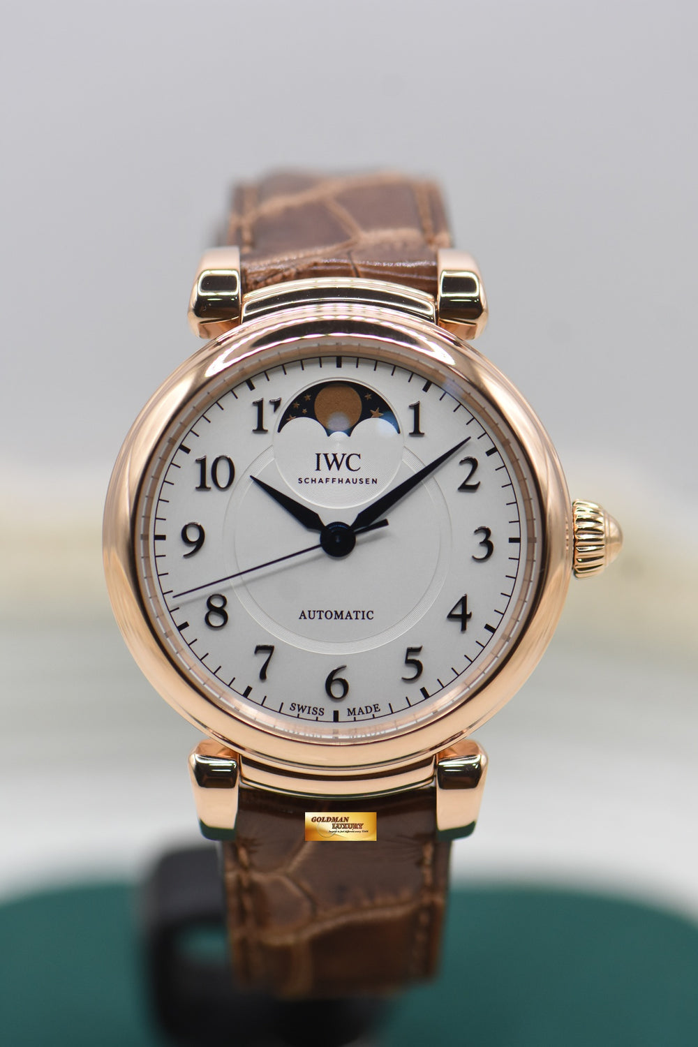 IWC DA VINCI MOONPHASE 36 ROSE GOLD LEATHER STRAP AUTOMATIC IW4593-08 (MINT)