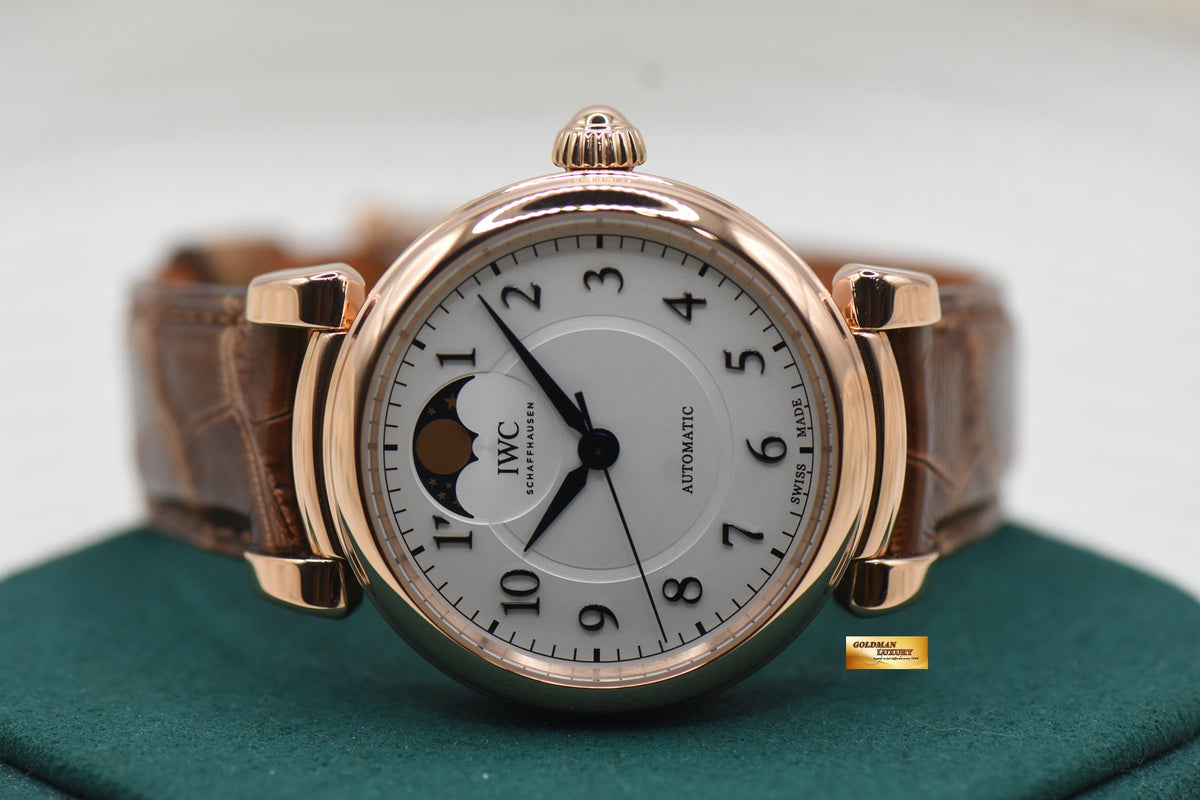 IWC DA VINCI MOONPHASE 36 ROSE GOLD LEATHER STRAP AUTOMATIC IW4593-08 (MINT)