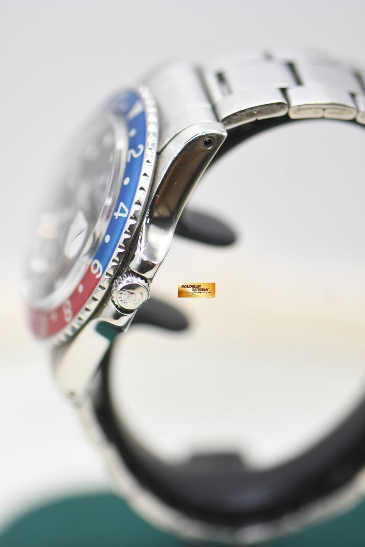 ROLEX OYSTER GMT-MASTER 40mm STEEL BRACELET PEPSI BEZEL 16750 (TRANSITIONAL-MODEL) (MINT)