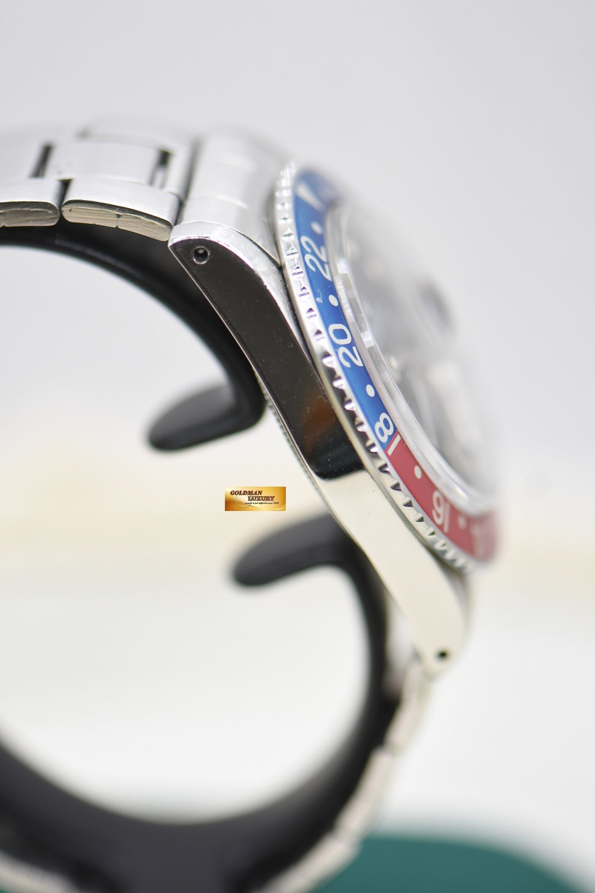 ROLEX OYSTER GMT-MASTER 40mm STEEL BRACELET PEPSI BEZEL 16750 (TRANSITIONAL-MODEL) (MINT)