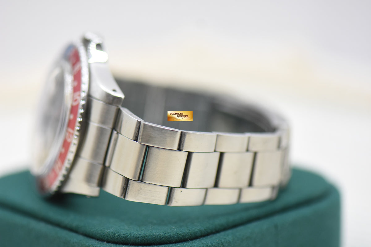 ROLEX OYSTER GMT-MASTER 40mm STEEL BRACELET PEPSI BEZEL 16750 (TRANSITIONAL-MODEL) (MINT)