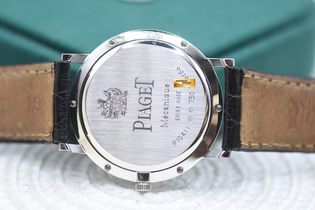 PIAGET ALTIPLANO BIG SECOND 34mm WHITE GOLD IN LEATHER MANUAL WINDING P10411 (MINT)