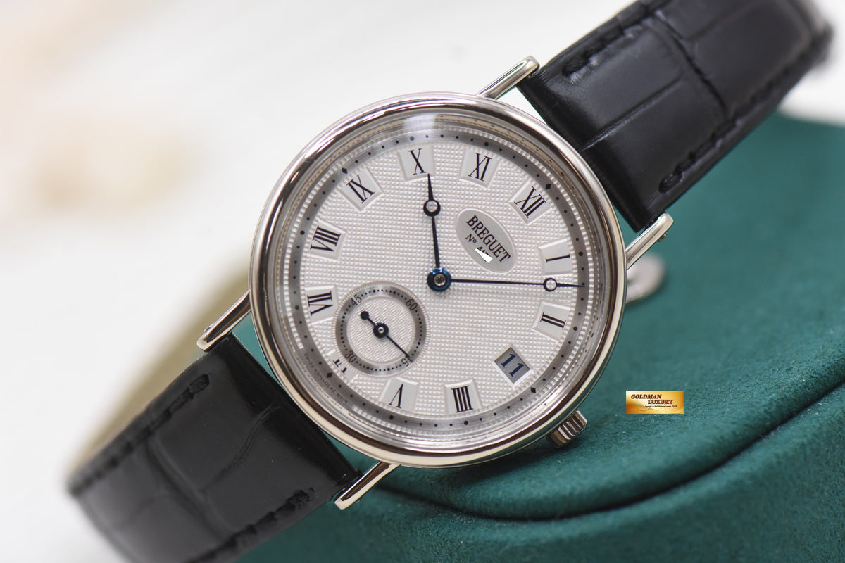 [SOLD] BREGUET CLASSIQUE 35mm WHITE GOLD IN LEATHER STRAP AUTOMATIC 5920BB (MINT)