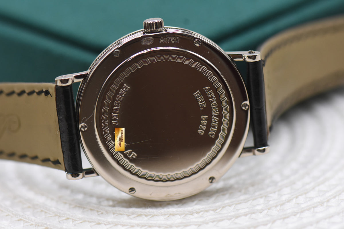 [SOLD] BREGUET CLASSIQUE 35mm WHITE GOLD IN LEATHER STRAP AUTOMATIC 5920BB (MINT)