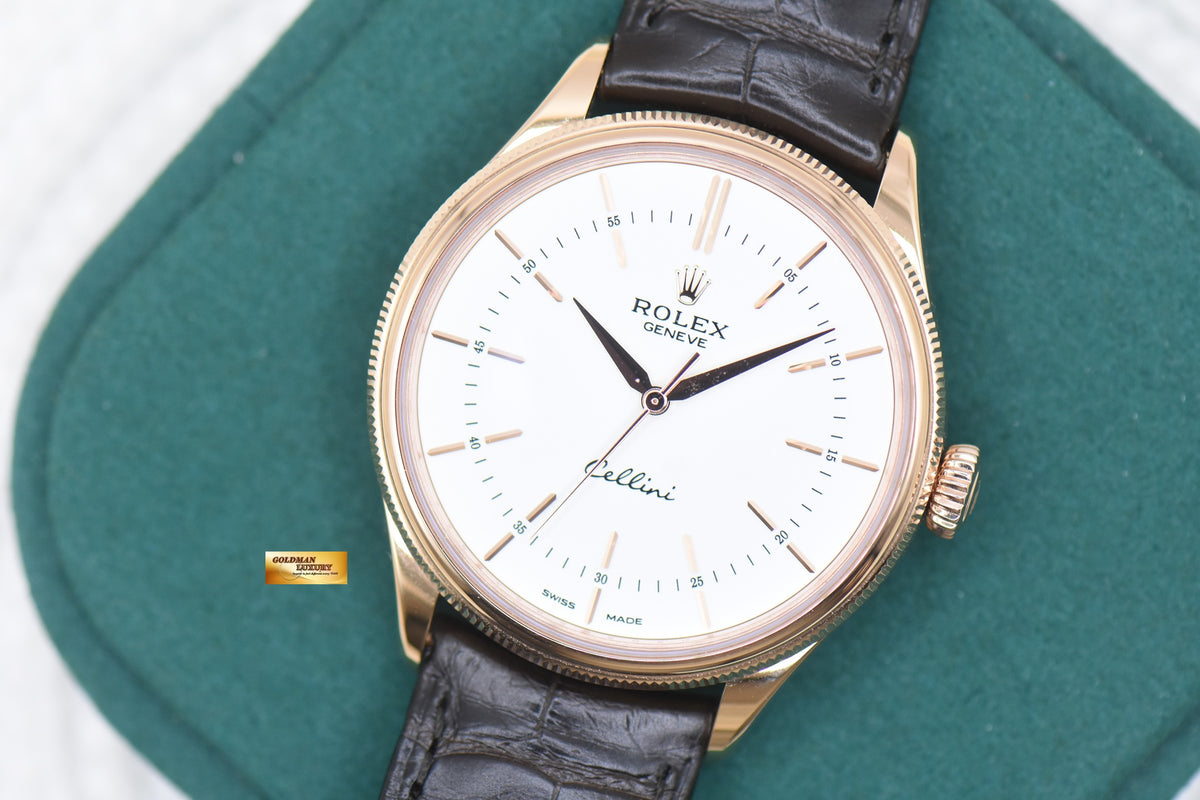 ROLEX CELLINI 39mm EVEROSE GOLD MEN’S AUTOMATIC WHITE DIAL 50505 (LNIB)
