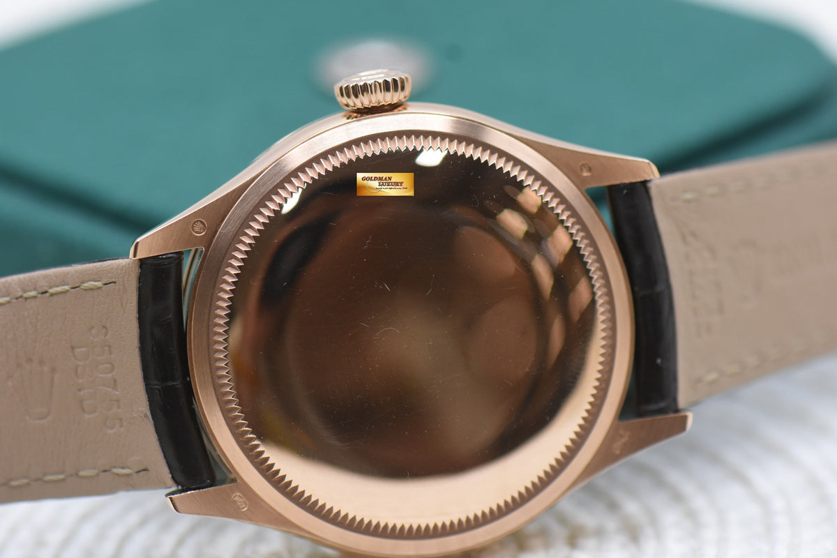ROLEX CELLINI 39mm EVEROSE GOLD MEN’S AUTOMATIC WHITE DIAL 50505 (LNIB)