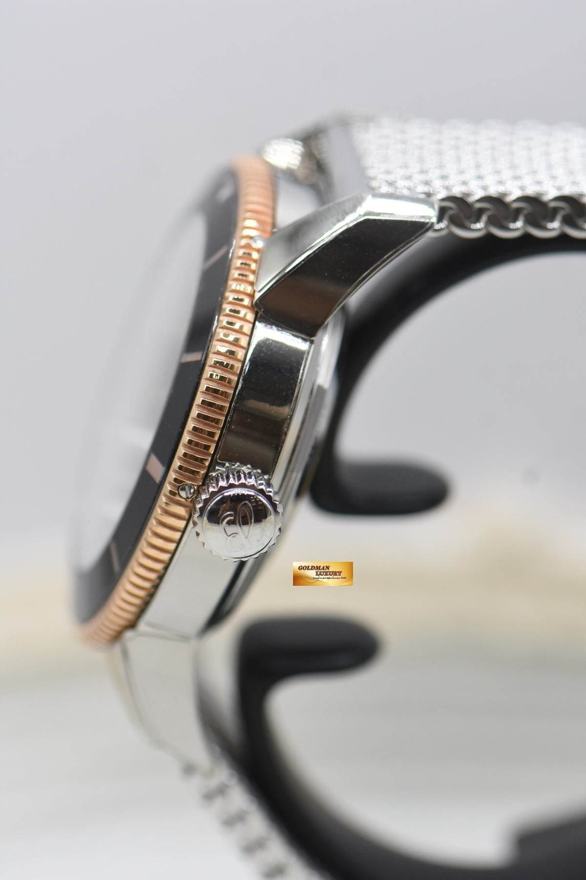 BREITLING SUPEROCEAN HERITAGE II 42mm STEEL MESH BRACELET BLACK AUTOMATIC UB2030 (LNIB-STICKERS INTACT)