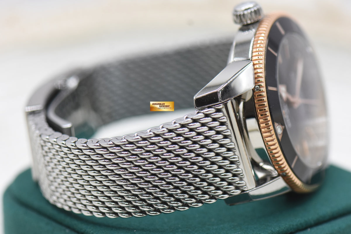 BREITLING SUPEROCEAN HERITAGE II 42mm STEEL MESH BRACELET BLACK AUTOMATIC UB2030 (LNIB-STICKERS INTACT)