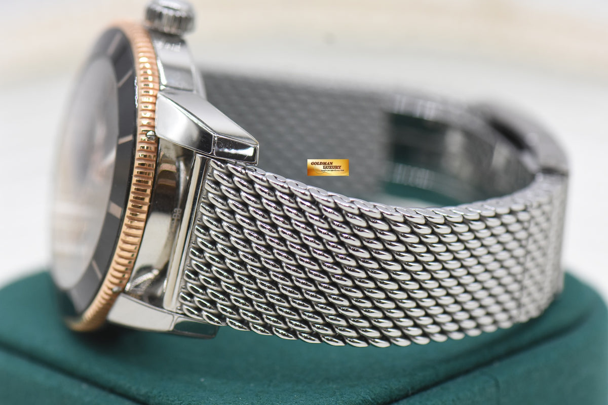 BREITLING SUPEROCEAN HERITAGE II 42mm STEEL MESH BRACELET BLACK AUTOMATIC UB2030 (LNIB-STICKERS INTACT)