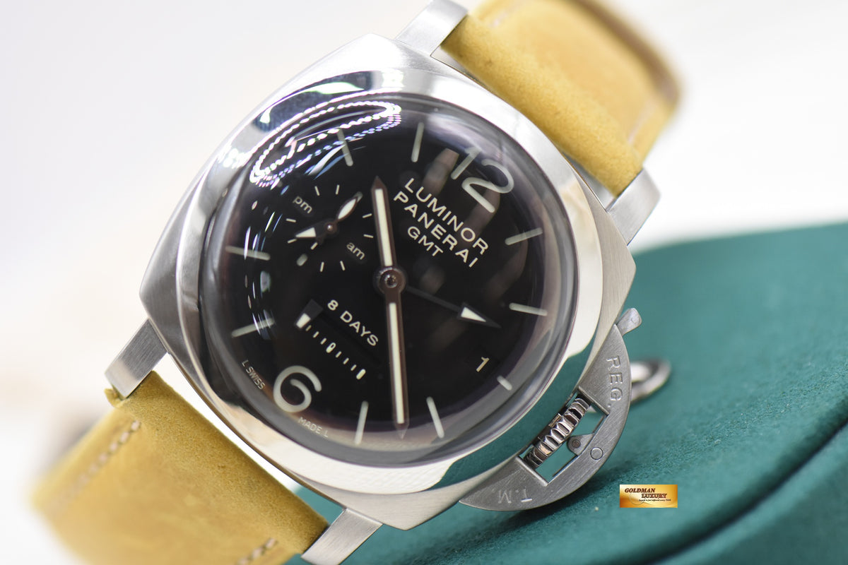 PANERAI LUMINOR GMT 1950 8 DAYS POWER RESERVE am/pm DIAL MANUAL WINDING PAM 233 (MINT)