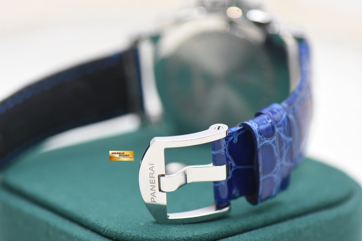 PANERAI LUMINOR DUE 38mm STEEL IN LEATHER STRAP BLUE DIAL AUTOMATIC PAM 1273 (MINT)