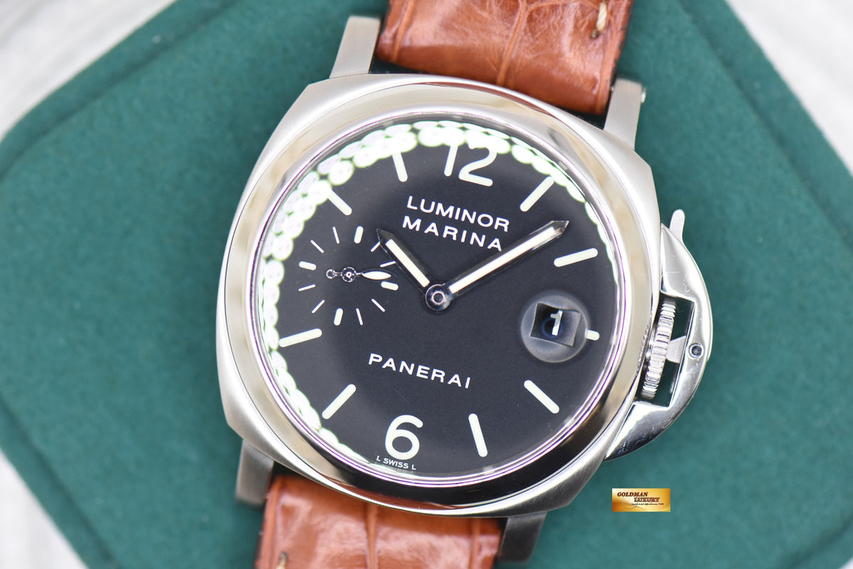 PANERAI LUMINOR MARINA 40mm STEEL IN LEATHER STRAP AUTOMATIC PAM 48 (MINT)