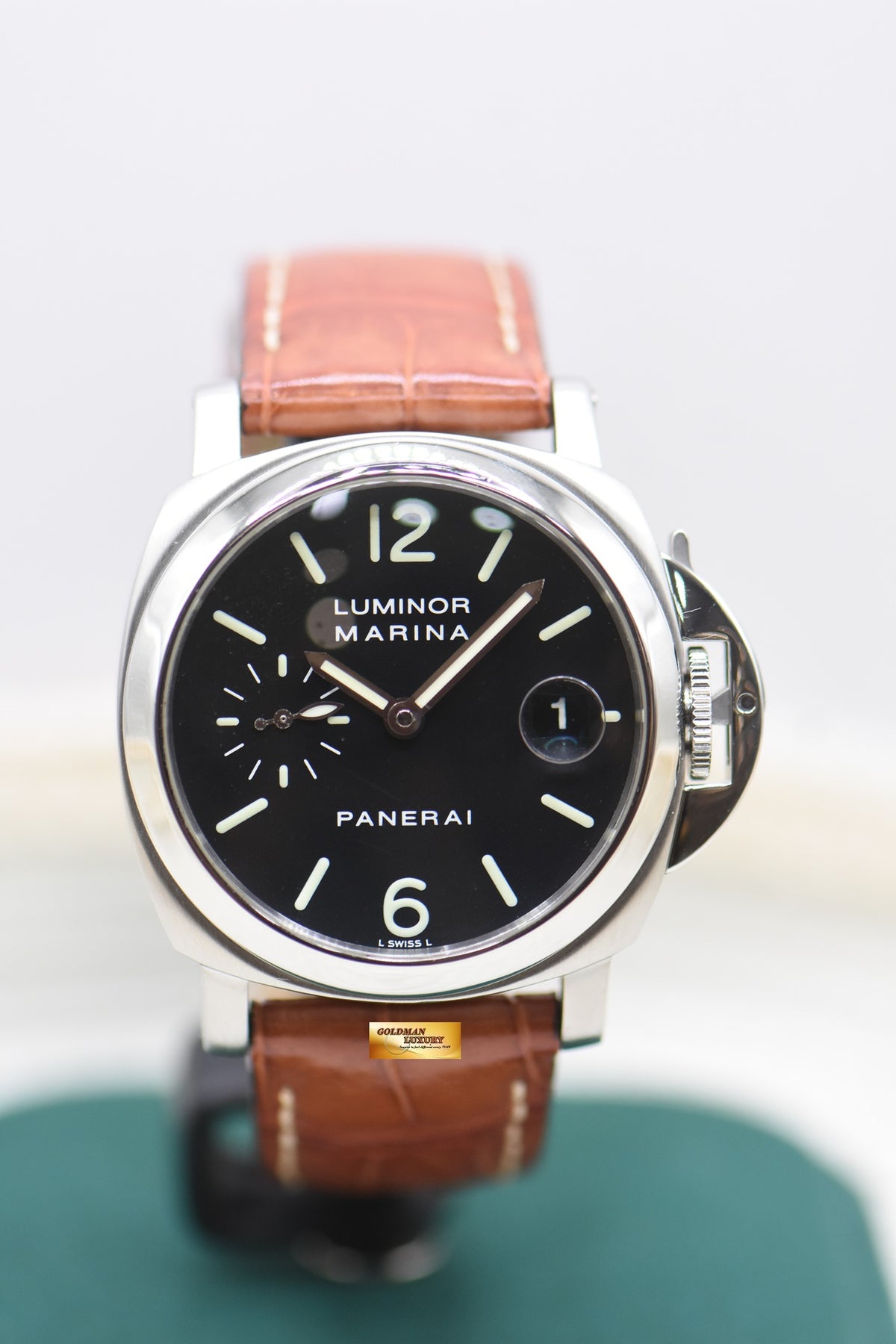 PANERAI LUMINOR MARINA 40mm STEEL IN LEATHER STRAP AUTOMATIC PAM 48 (MINT)