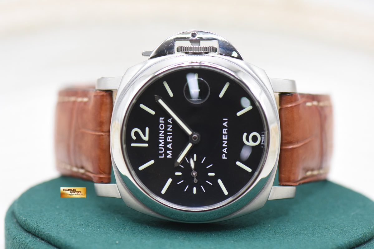 PANERAI LUMINOR MARINA 40mm STEEL IN LEATHER STRAP AUTOMATIC PAM 48 (MINT)