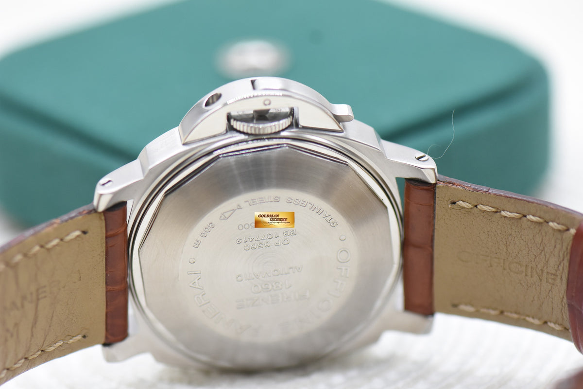 PANERAI LUMINOR MARINA 40mm STEEL IN LEATHER STRAP AUTOMATIC PAM 48 (MINT)