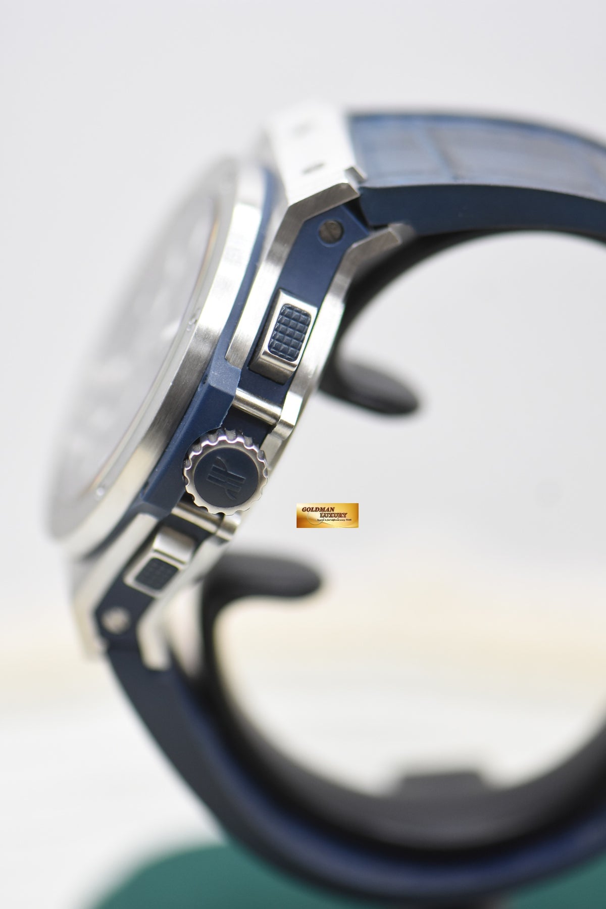 HUBLOT BIGBANG CHRONOGRAPH 44mm STEEL IN BLUE RUBBER STRAP AUTOMATIC 301.SX.7170.LR (MINT)