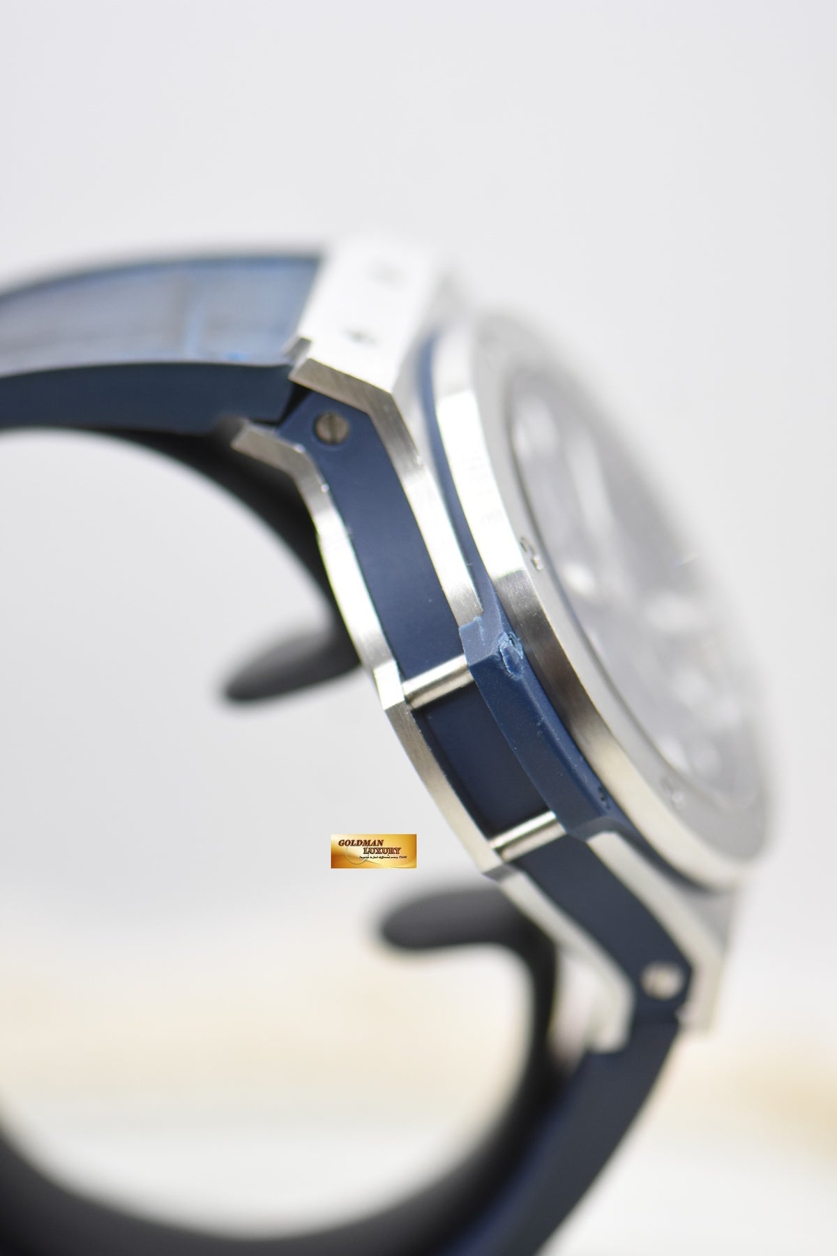HUBLOT BIGBANG CHRONOGRAPH 44mm STEEL IN BLUE RUBBER STRAP AUTOMATIC 301.SX.7170.LR (MINT)