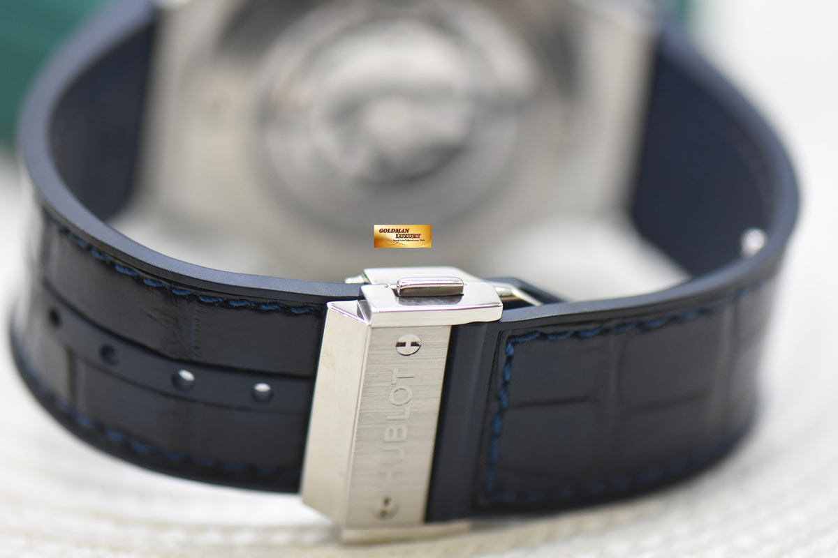 HUBLOT BIGBANG CHRONOGRAPH 44mm STEEL IN BLUE RUBBER STRAP AUTOMATIC 301.SX.7170.LR (MINT)