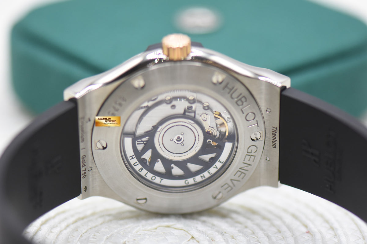 HUBLOT CLASSIC FUSION 42mm ZIRCONIUM / ROSE GOLD RUBBER STRAP AUTOMATIC 542.ZP.1800.RX (MINT)