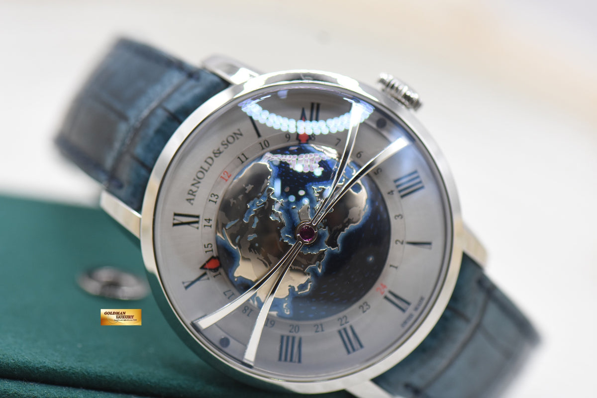 ARNOLD & SON GLOBETROTTER 45mm STEEL AUTOMATIC IWTAS.S02C.C155S (LNIB)