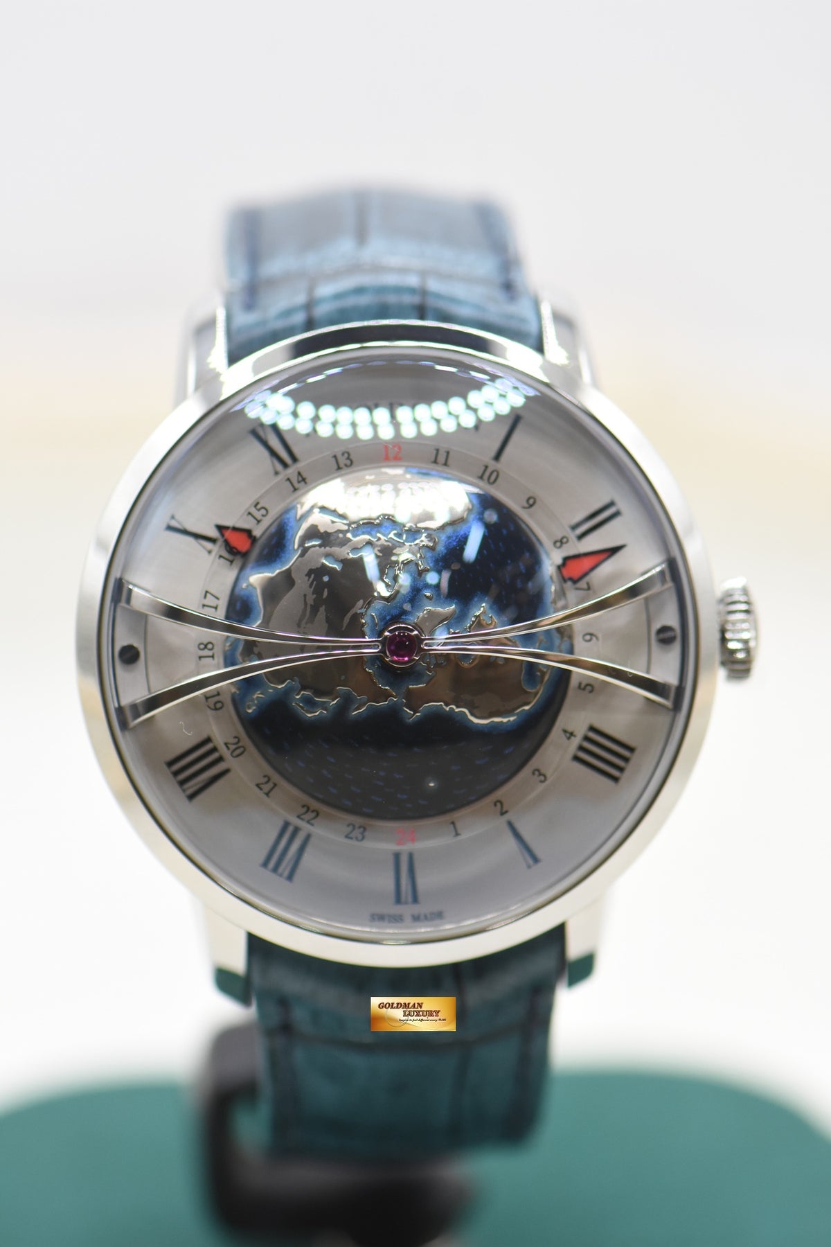 ARNOLD & SON GLOBETROTTER 45mm STEEL AUTOMATIC IWTAS.S02C.C155S (LNIB)