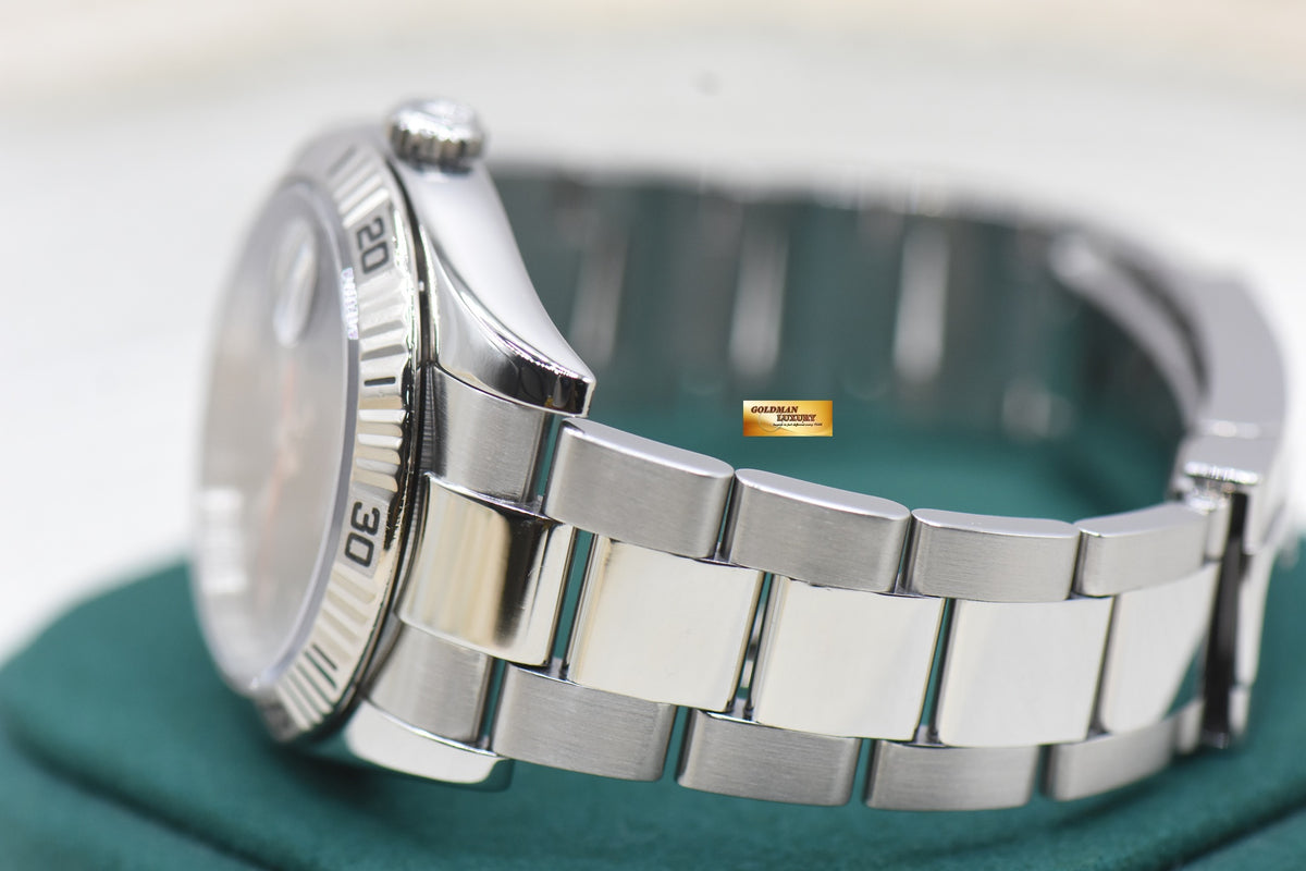 ROLEX OYSTER DATEJUST 36mm TURN-O-GRAPH STEEL IN OYSTER BRACELET BLACK DIAL 116264 (MINT)