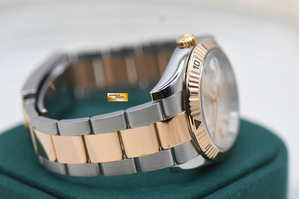 ROLEX OYSTER DATEJUST 36mm TURN-O-GRAPH EVEROSE / STEEL IN OYSTER BRACELET SILVER DIAL 116261 (MINT)