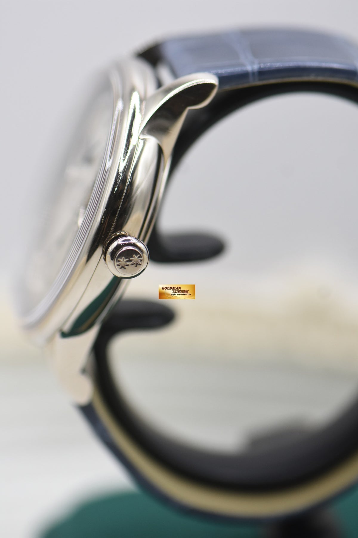 JAQUET DROZ GRANDE SECONDE 43mm WHITE GOLD IN LEATHER STRAP DIAMOND DIAL AUTOMATIC J003034225 (MINT)