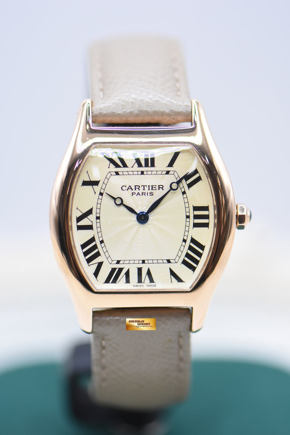 CARTIER PARIS CPCP TORTUE LARGE 18K ROSE GOLD MANUAL WINDING 2498E (MINT)