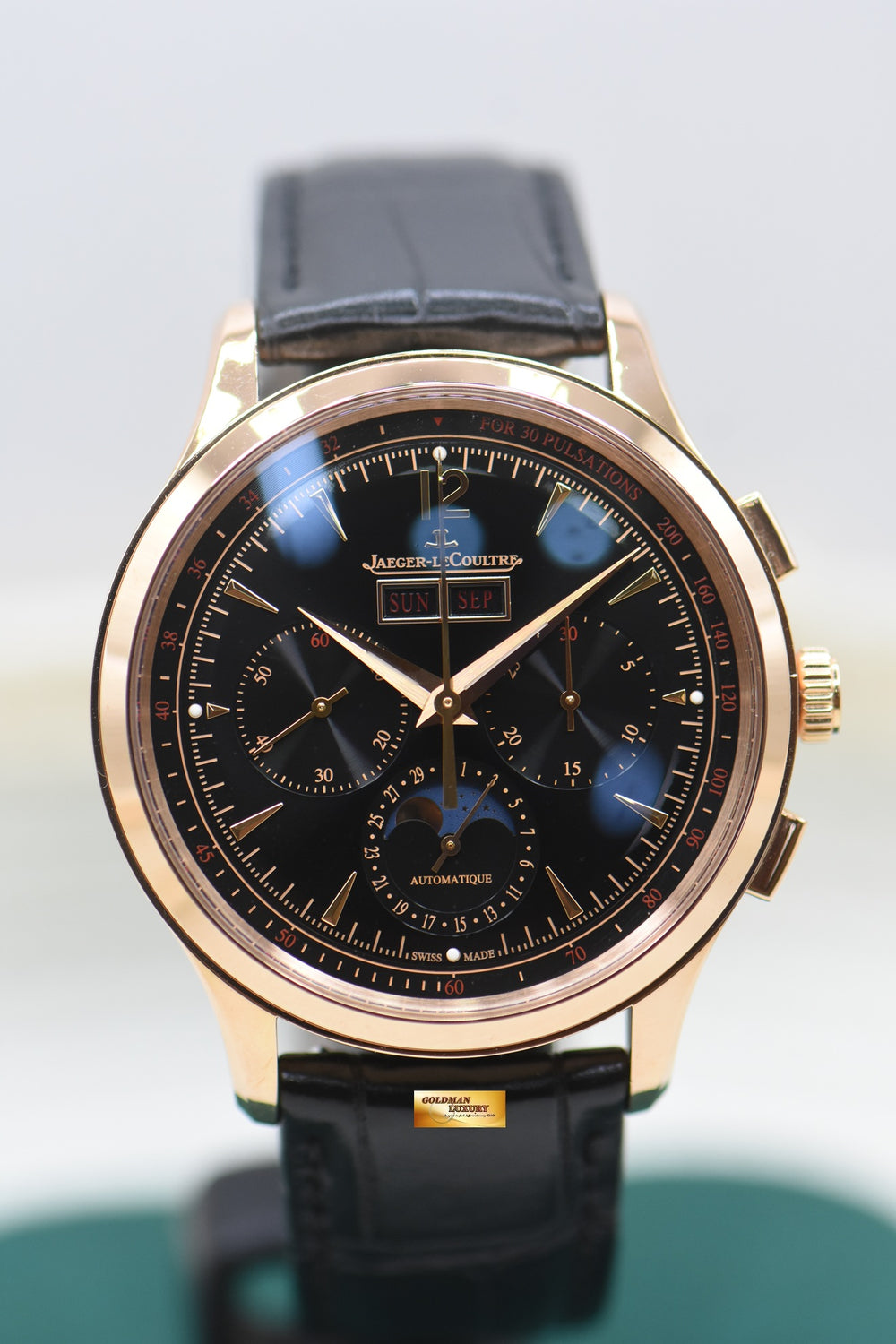 JAEGER LeCOULTRE MASTER CONTROL CHRONOGRAPH CALENDAR ROSE GOLD AUTOMATIC Q413257J (LNIB)