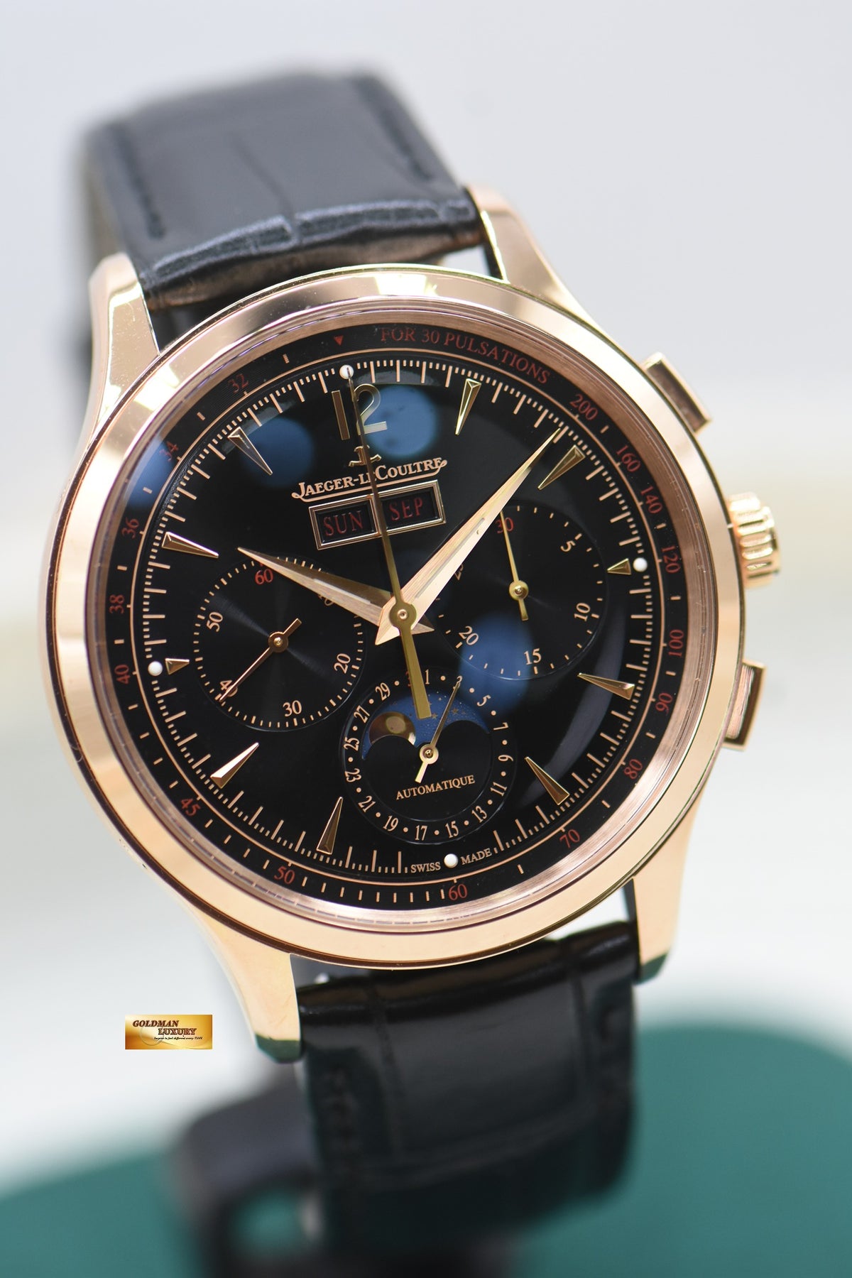 JAEGER LeCOULTRE MASTER CONTROL CHRONOGRAPH CALENDAR ROSE GOLD AUTOMATIC Q413257J (LNIB)