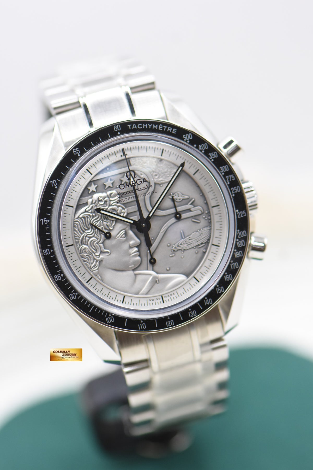 OMEGA SPEEDMASTER CHRONOGRAPH MOONWATCH APOLLO XVII SILVER COIN MISSION DIAL 40TH ANNIVERSARY LIMITED EDITION (LNIB) ALL STICKERS INTACT
