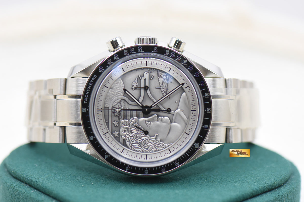 OMEGA SPEEDMASTER CHRONOGRAPH MOONWATCH APOLLO XVII SILVER COIN MISSION DIAL 40TH ANNIVERSARY LIMITED EDITION (LNIB) ALL STICKERS INTACT
