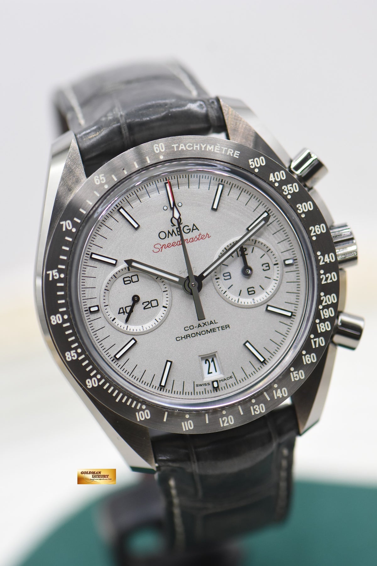 OMEGA SPEEDMASTER MOONWATCH CO-AXIAL “GREY SIDE OF THE MOON” CHRONOGRAPH 44.25mm CERAMIC IN LEATHER STRAP 311.93.44.51.99.001 (MINT)