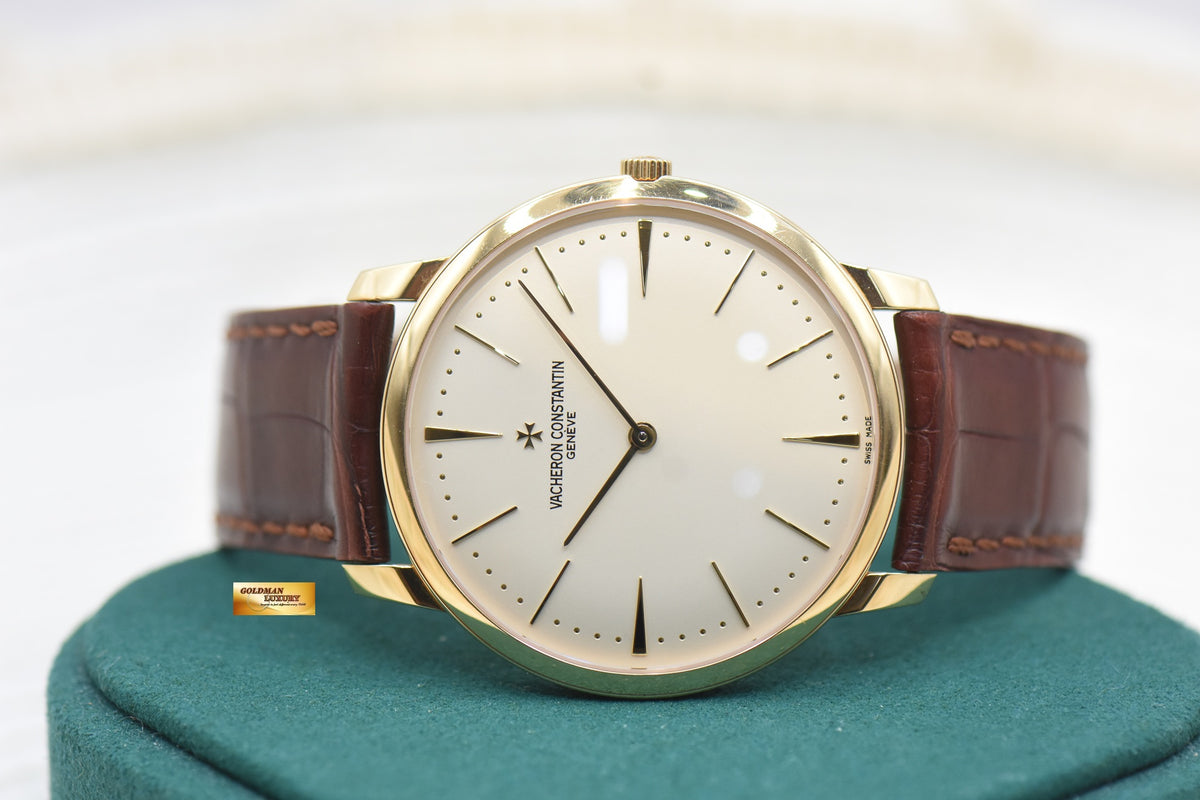 VACHERON CONSTANTIN PATRIMONY 40mm YELLOW GOLD IN LEATHER MANUAL WINDING 81180 (MINT)