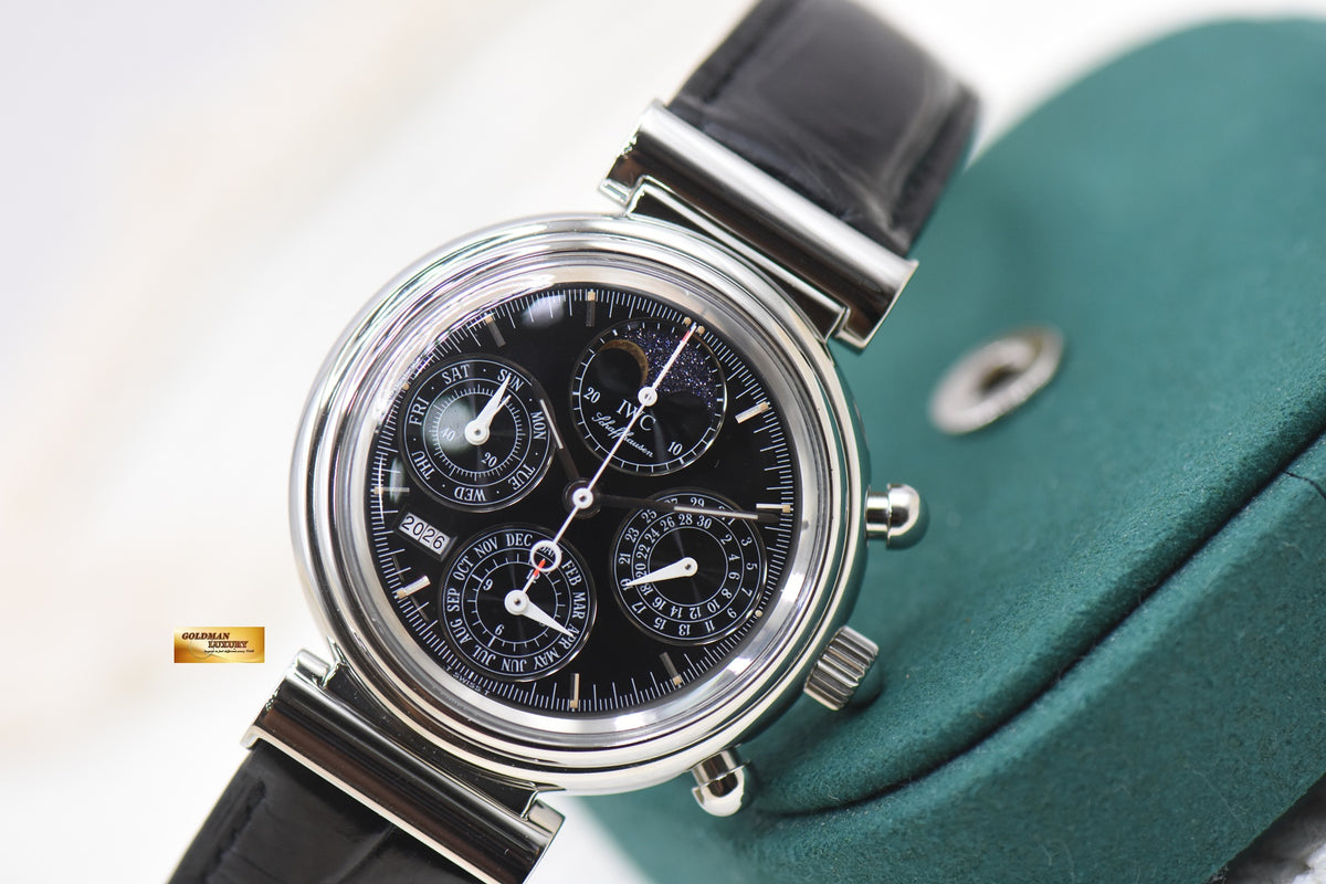 IWC DA VINCI PERPETUAL CALENDAR CHRONOGRAPH 39mm STEEL BLACK DIAL AUTOMATIC IW3750-28 (MINT)