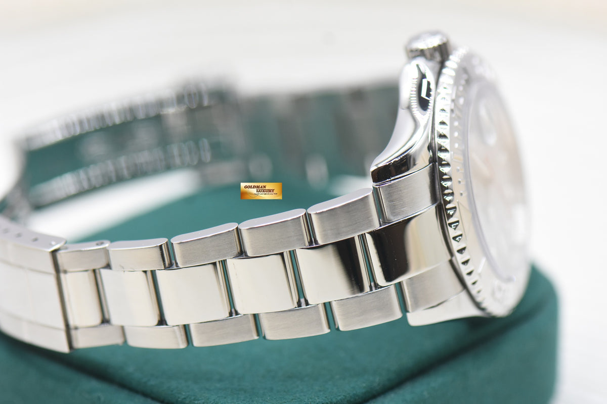 ROLEX OYSTER YACHTMASTER 40mm STEEL IN BRACELET PLATINUM DIAL & BEZEL 16622 (MINT) (REHAUT ENGRAVINGS)