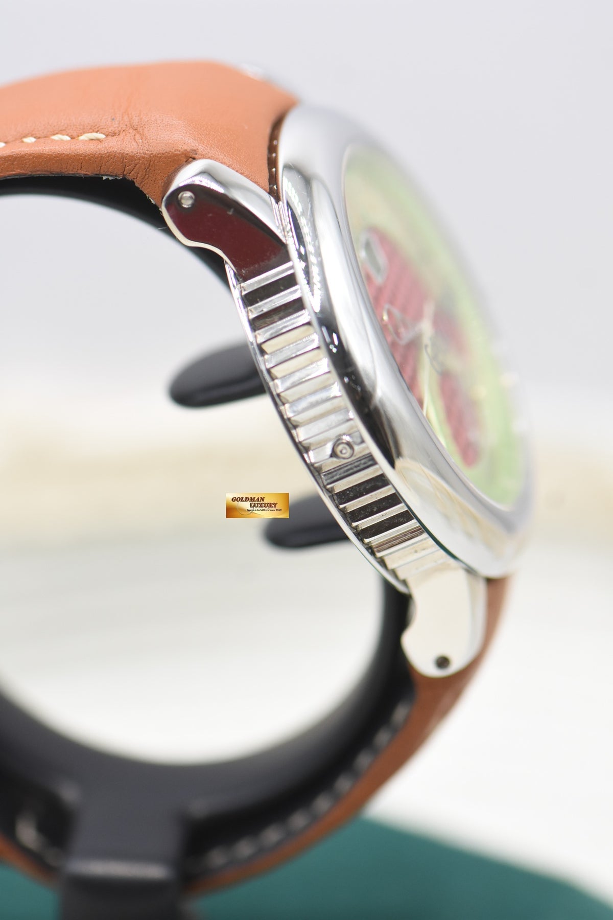 GERALD GENTA ARENA BI-RETRO 45mm STEEL IN LEATHER JUMPING HOUR DATE AUTOMATIC BSP.Y.10 (MINT)