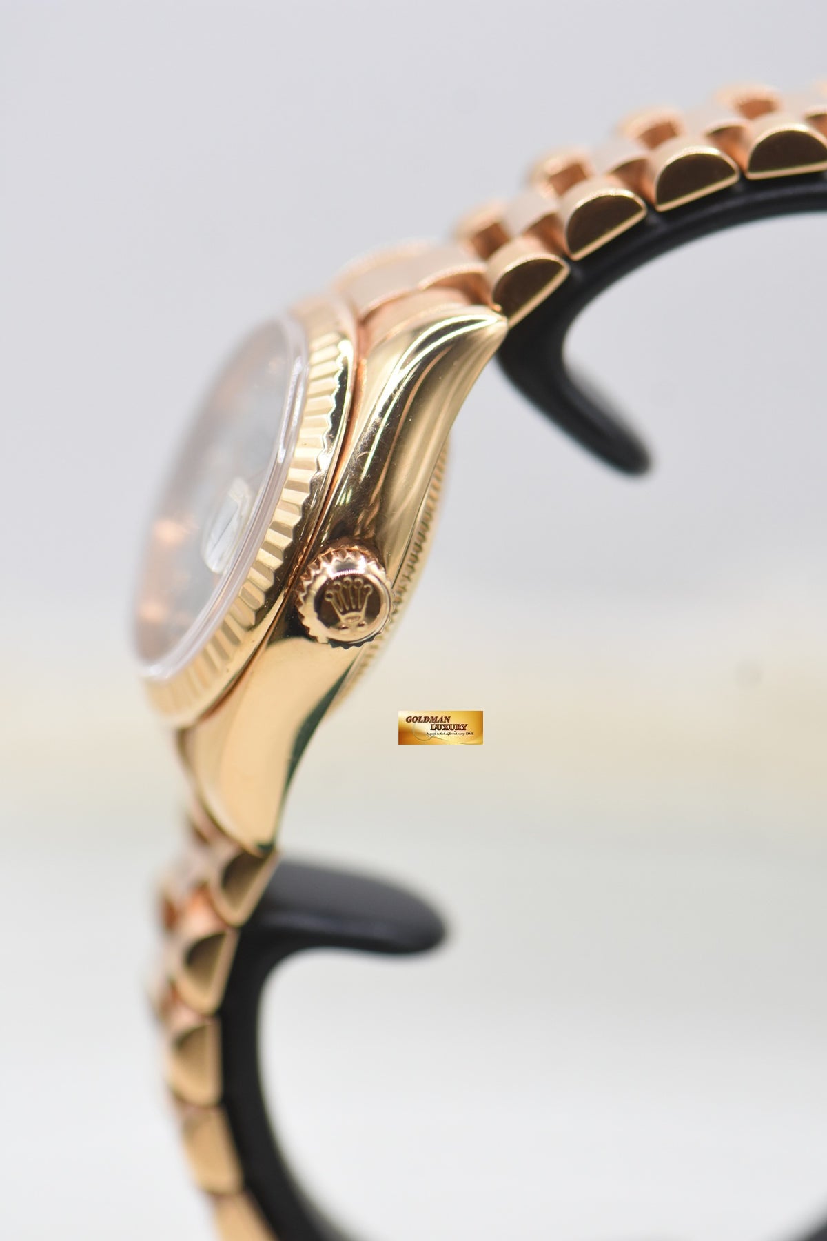 ROLEX OYSTER DATEJUST 26mm LADIES ROSE GOLD PRESIDENT BRACELET METERORITE DIAMOND DIAL 179175 (MINT)