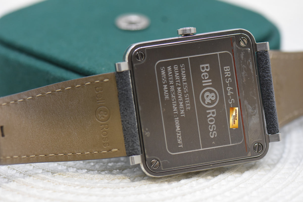 BELL & ROSS AVIATION LADIES 39mm STEEL MOP GREY CAMOUFLAGE DIAMONDS QUARTZ BRS-CAMO-ST-LGD (MINT)