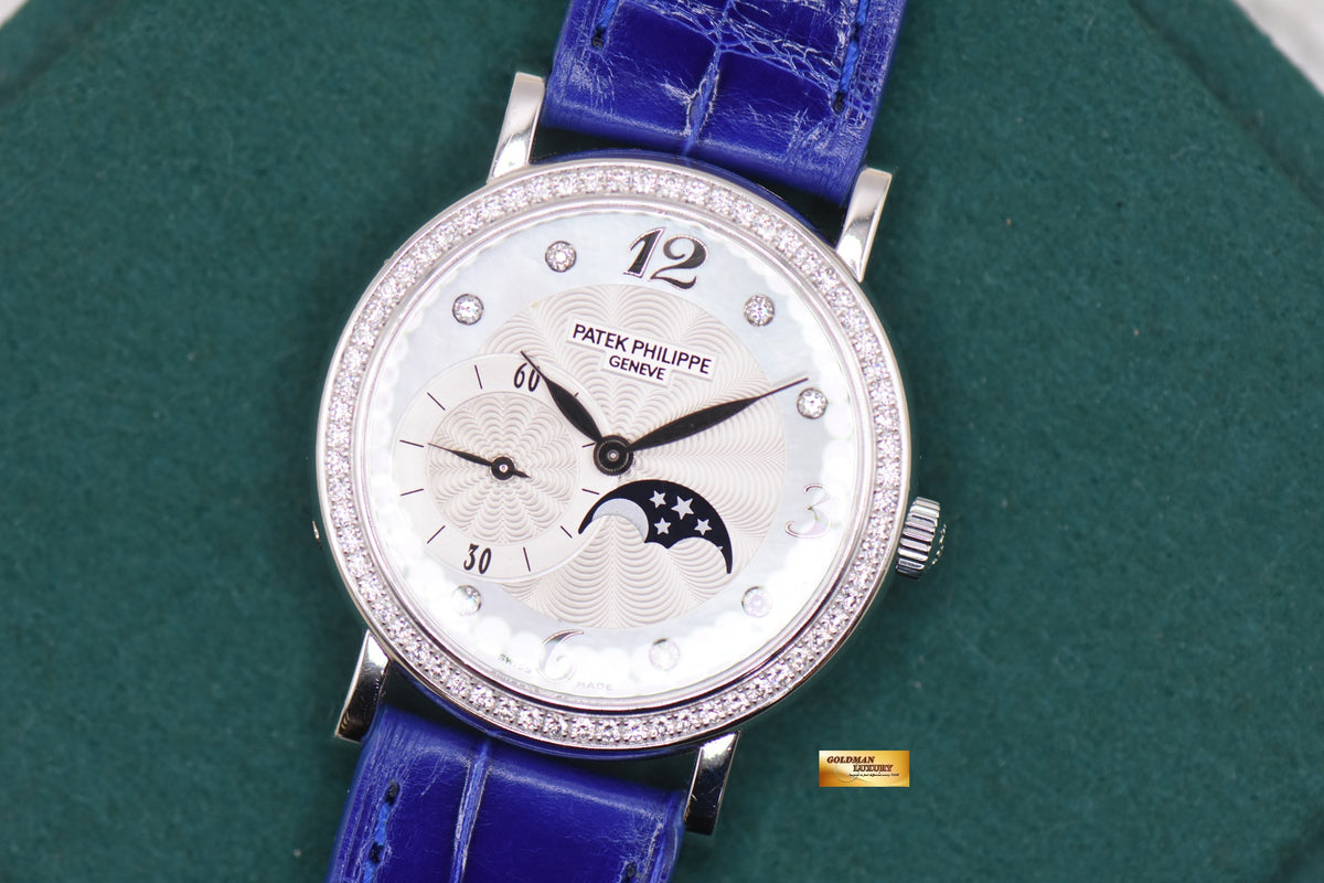PATEK PHILIPPE CALATRAVA MOONPHASE LADIES 31mm WHITE GOLD DIAMOND MANUAL 4958G (MINT)