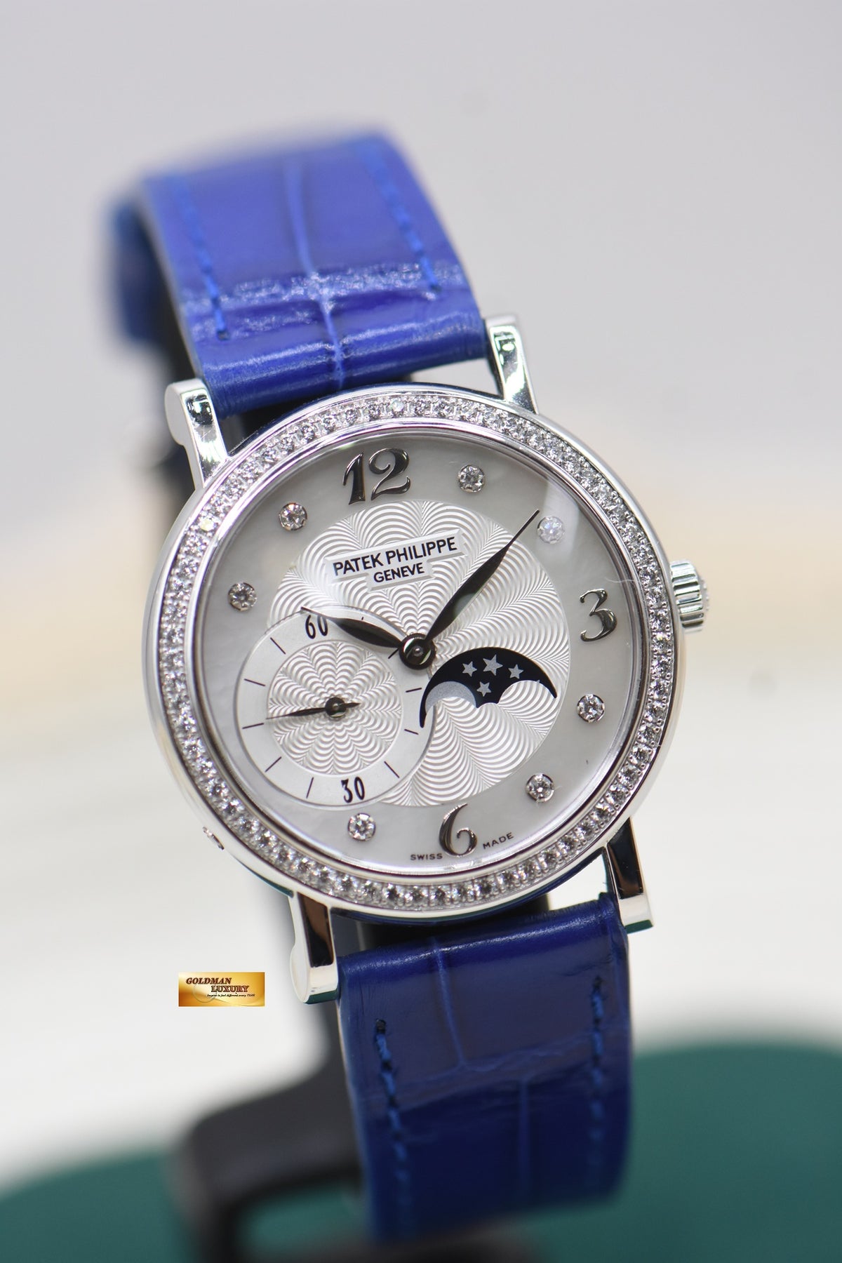 PATEK PHILIPPE CALATRAVA MOONPHASE LADIES 31mm WHITE GOLD DIAMOND MANUAL 4958G (MINT)