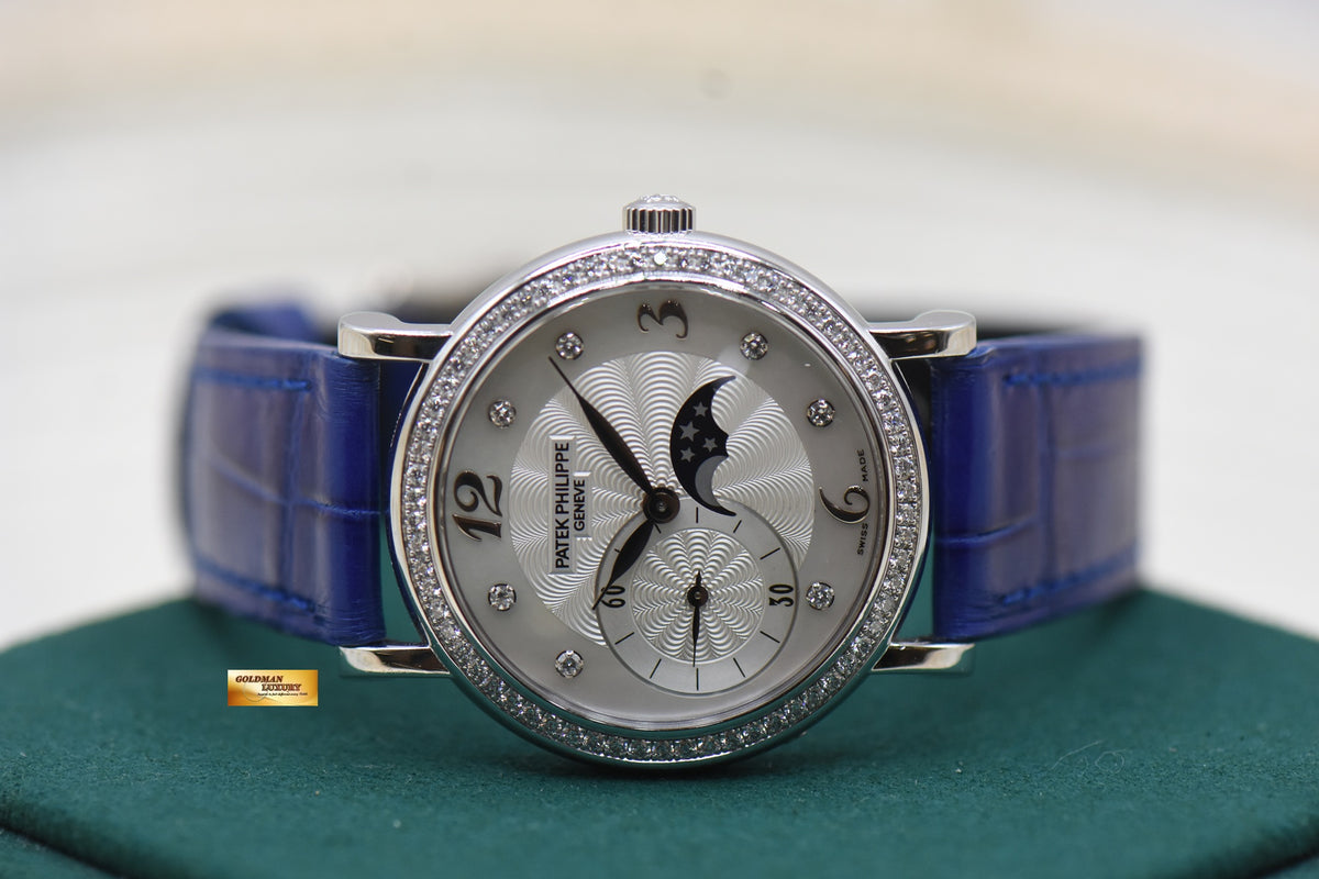 PATEK PHILIPPE CALATRAVA MOONPHASE LADIES 31mm WHITE GOLD DIAMOND MANUAL 4958G (MINT)